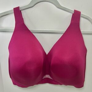 Cacique Lightly Lined No-Wire Fuchsia Pink Bra 42H
